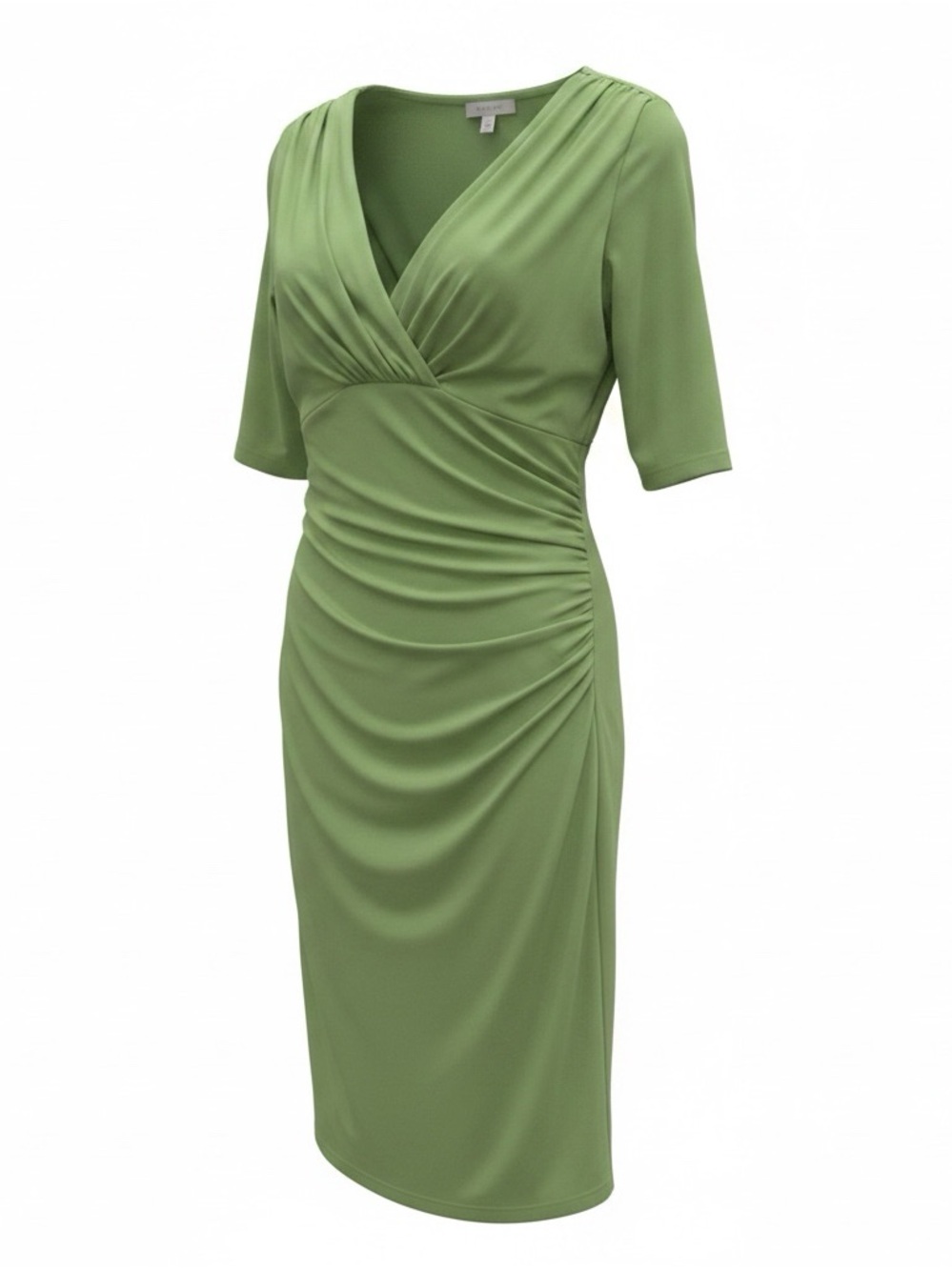 Evan Picone GREEN DRESS Wrap Stretch Career Cocktail Formal Glam